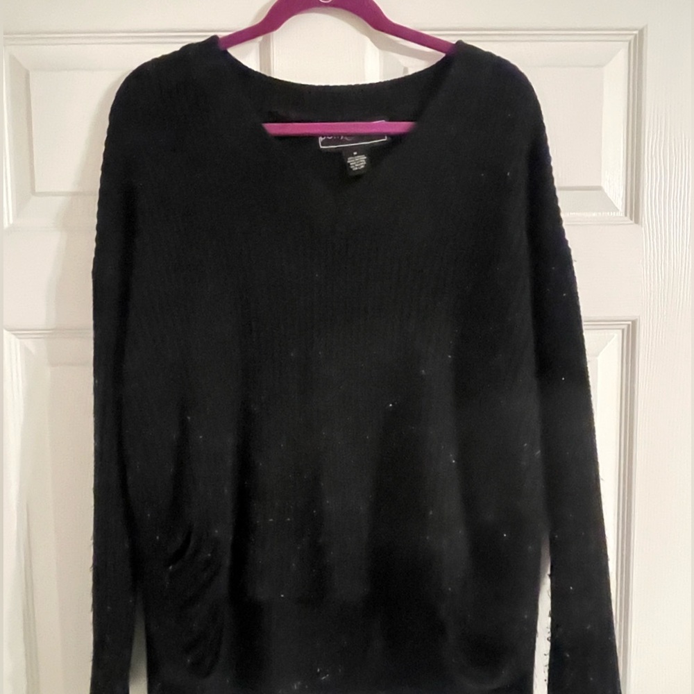 Black Sweater with Distressed Sides